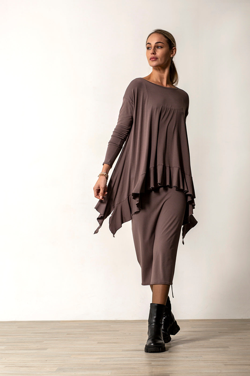 Monique Frill Hem Tunic (Mink)