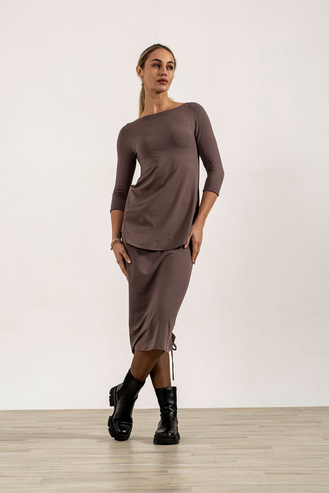 Shannon Drawstring Skirt (mink)