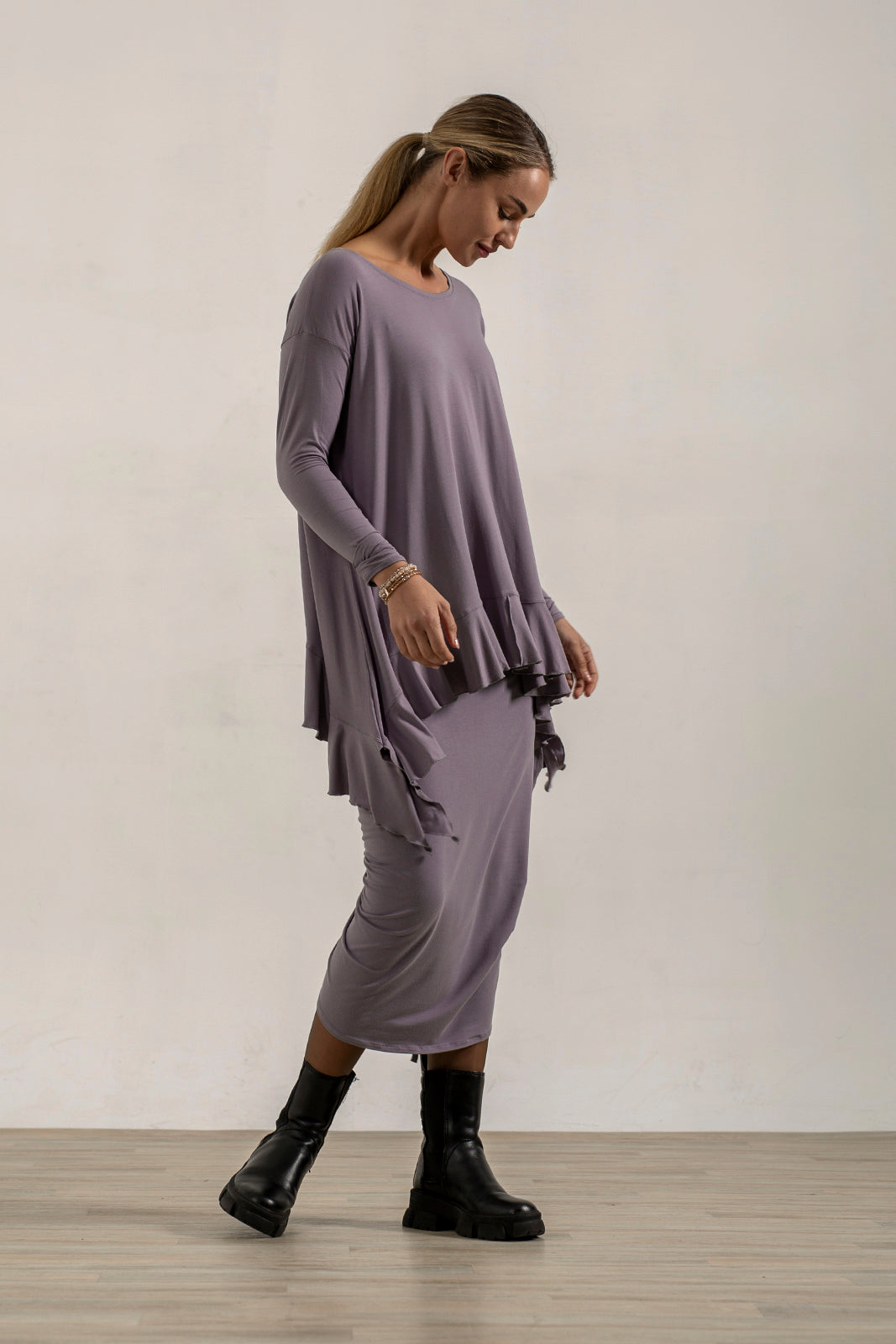 Shannon Drawstring Skirt (Silver frost)