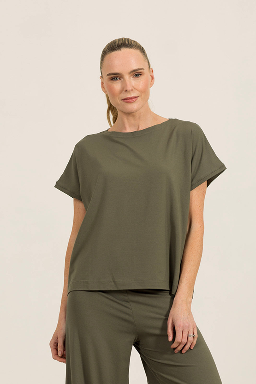 Khaki Oversized Casey Tee