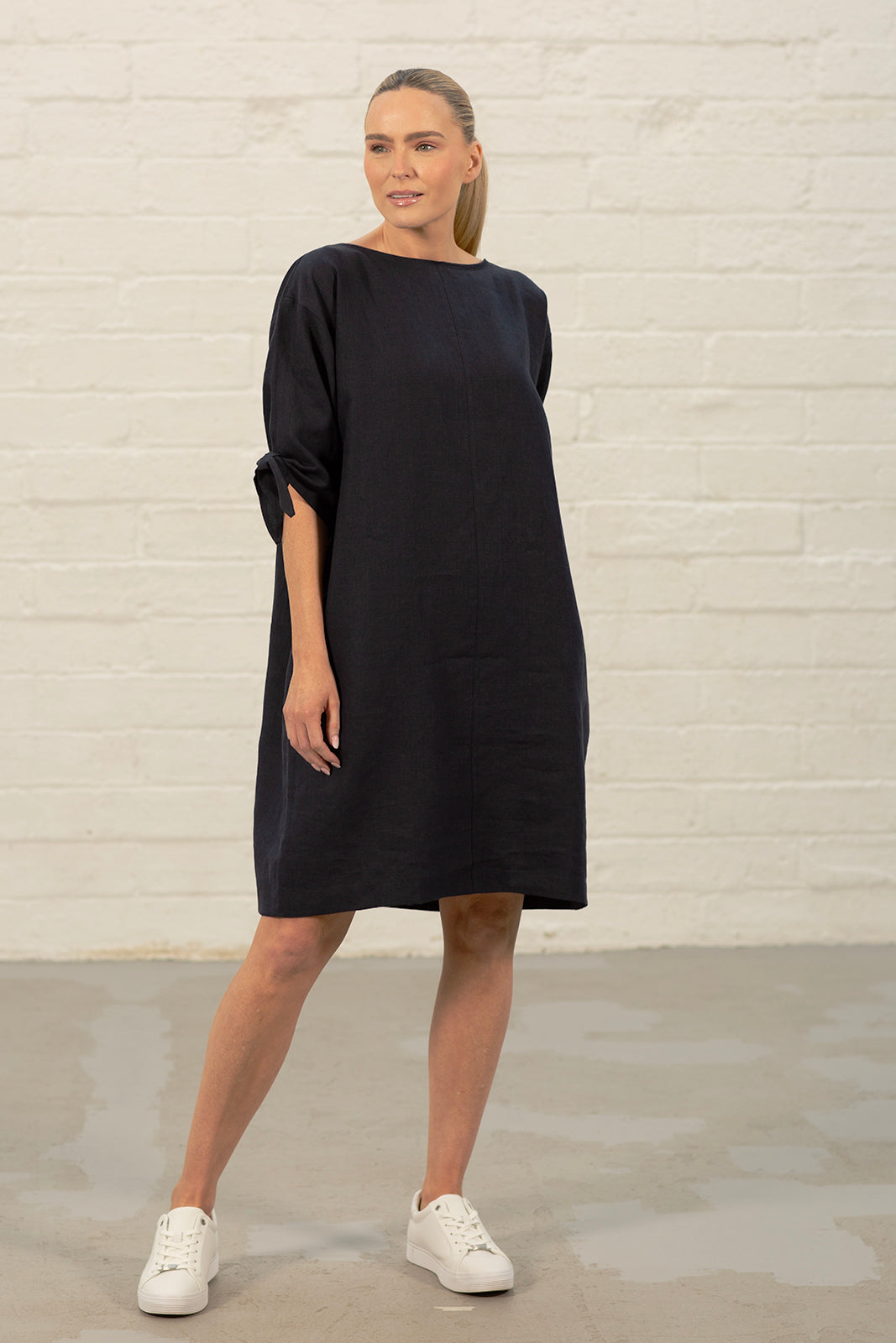 Claudia Navy Linen Tunic