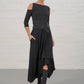 Black Sage Cold Shoulder Jersey Dress