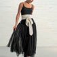 Ecru & Grey Stripe Sash Belt