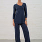 Addison Straight Leg Palazzos: Navy