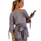 The Silver Frost Linen Sash Belt