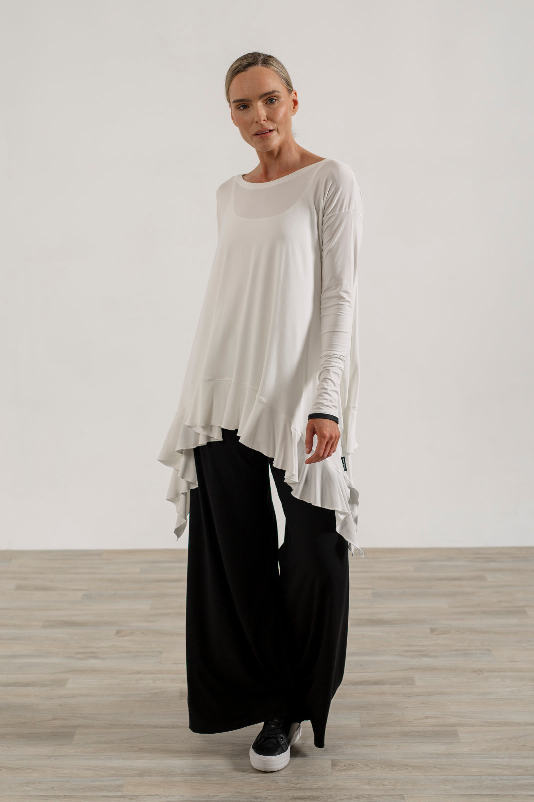 Monique Frill Hem Tunic (Soft White)