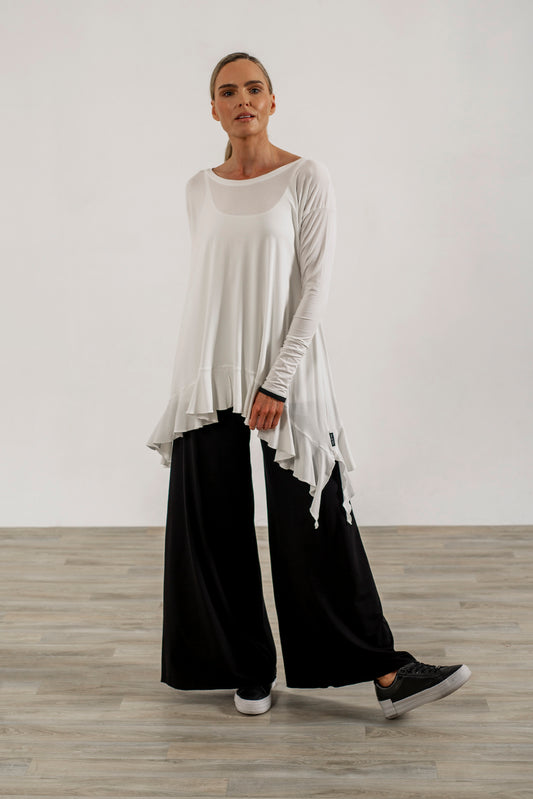 Monique Frill Hem Tunic (Soft White)