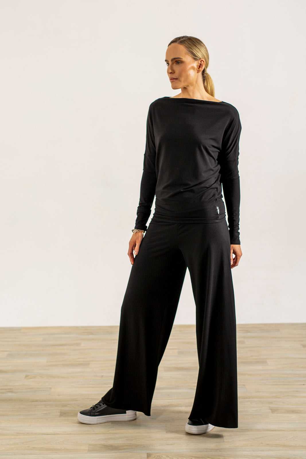 Black Viscose Jersey Kate Palazzos