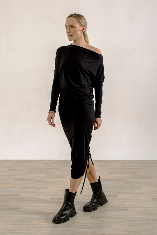 Shannon Drawstring Skirt (black)