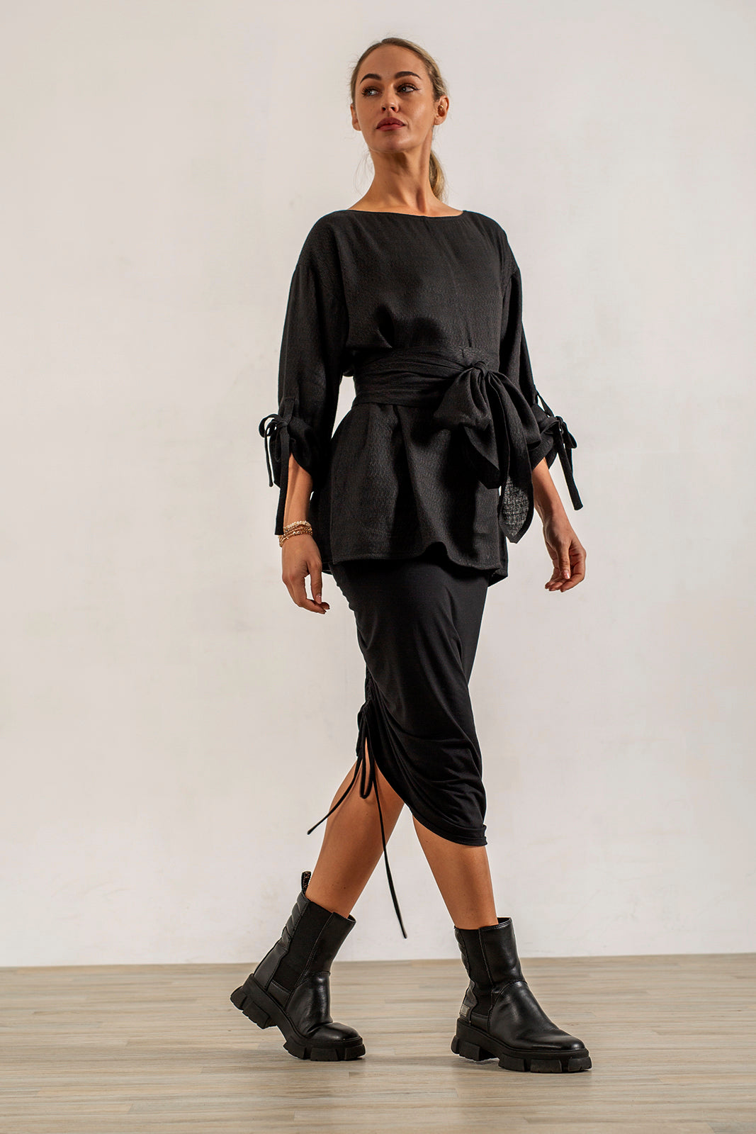 Shannon Drawstring Skirt (black)