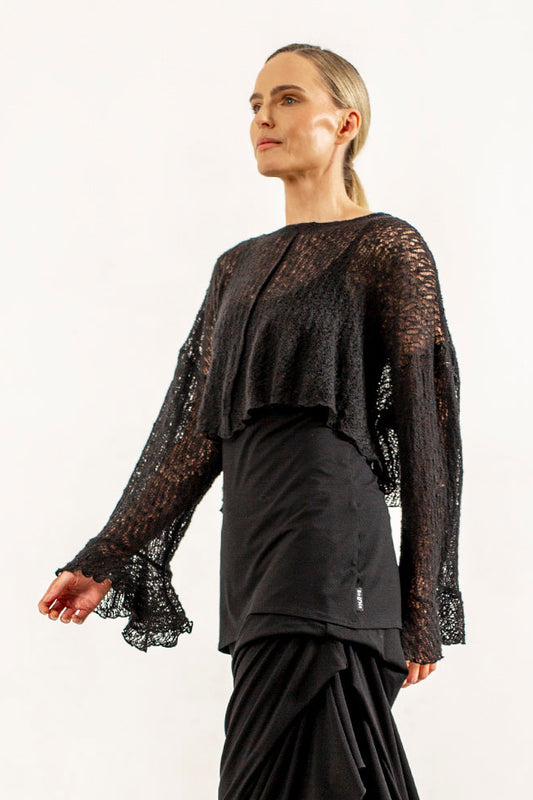 Alina Italian Wool crop jumper ( black)