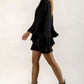 Blair Oversize Frill Hem Tunic (Black)