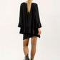 Blair Oversize Frill Hem Tunic (Black)
