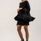 Blair Oversize Frill Hem Tunic (Black)