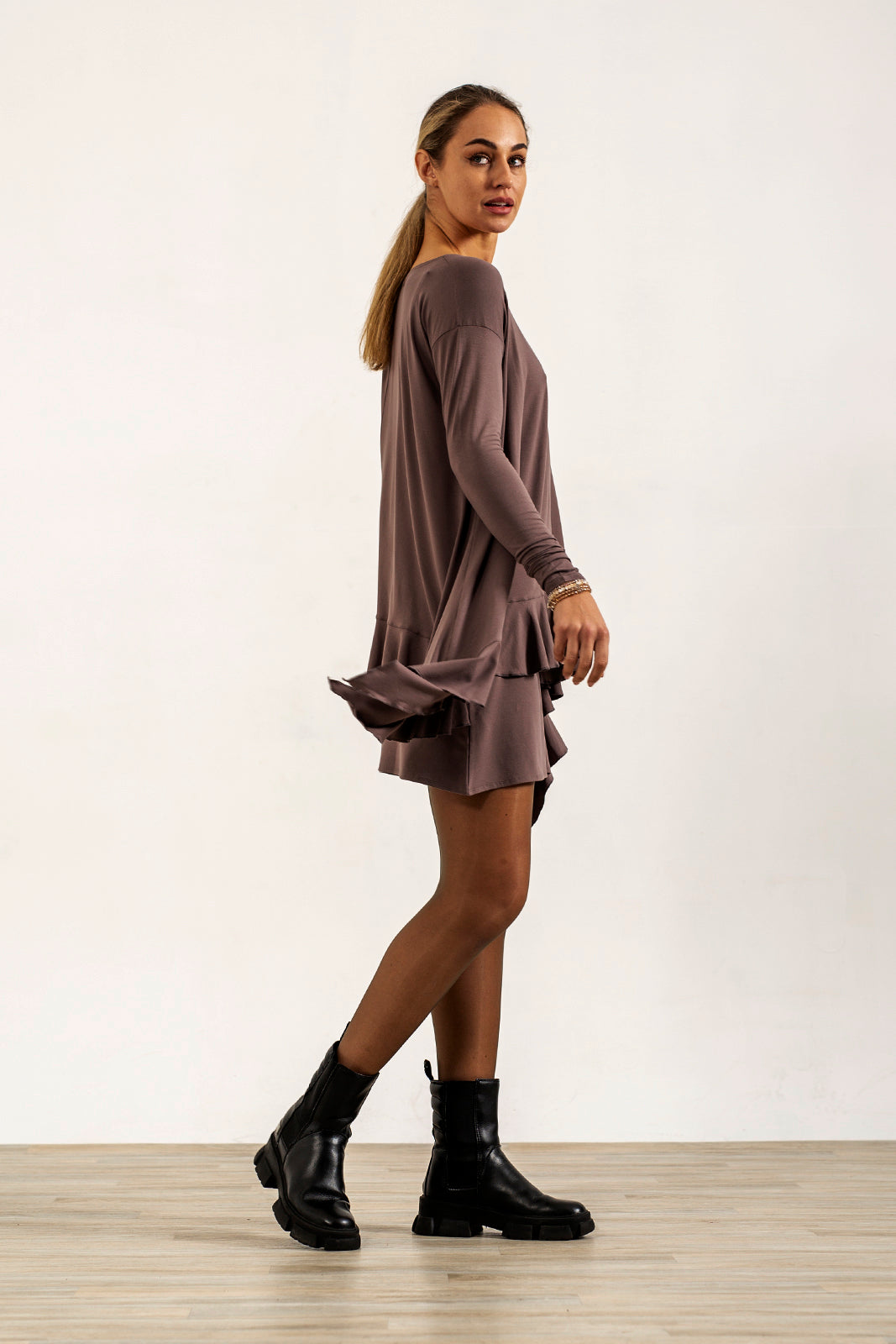 Monique Frill Hem Tunic (Mink)