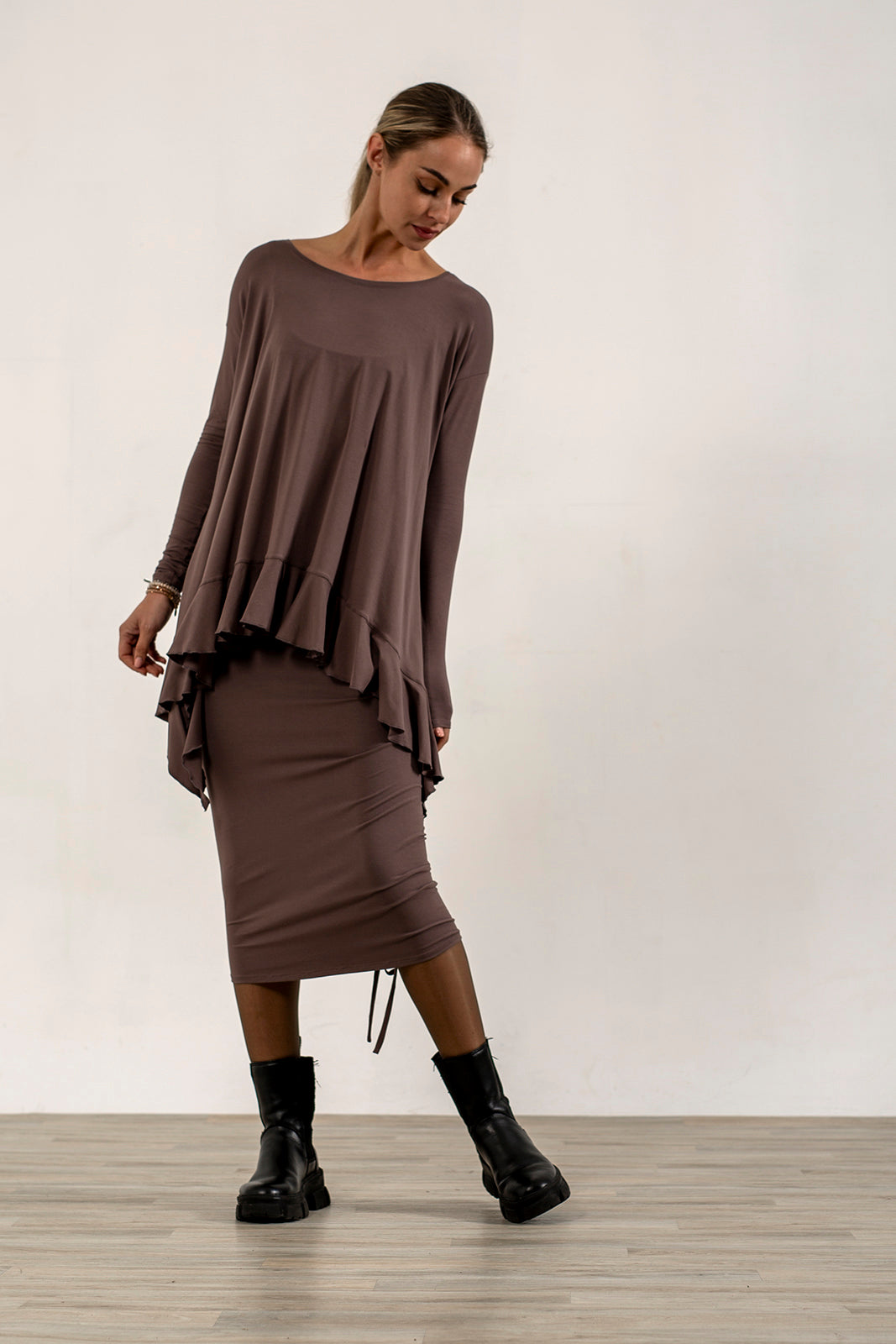 Monique Frill Hem Tunic (Mink)