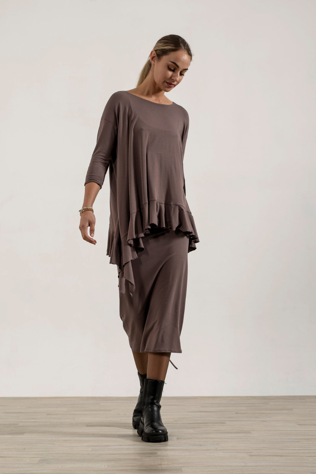Monique Frill Hem Tunic (Mink)