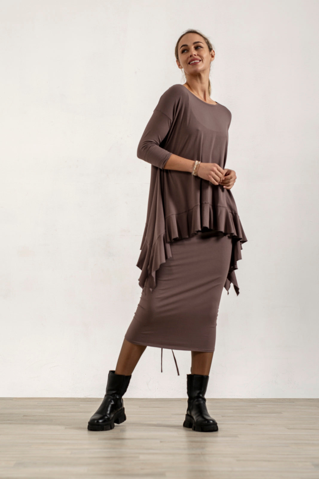 Monique Frill Hem Tunic (Mink)