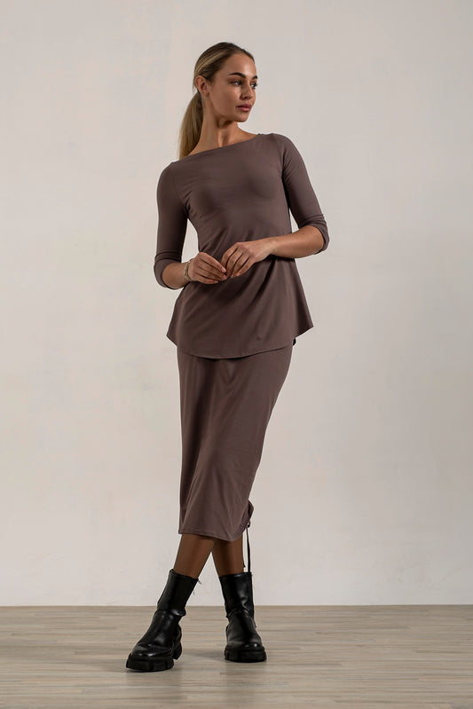 Shannon Drawstring Skirt (mink)