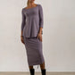 Iris 3/4 Sleeve Jersey Top (Silver Frost)