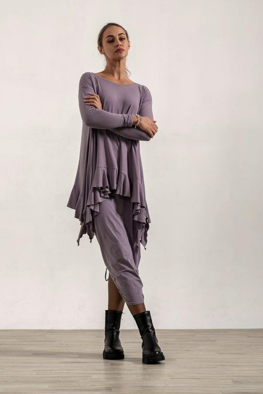 Monique Frill Hem Tunic (Silver Frost)