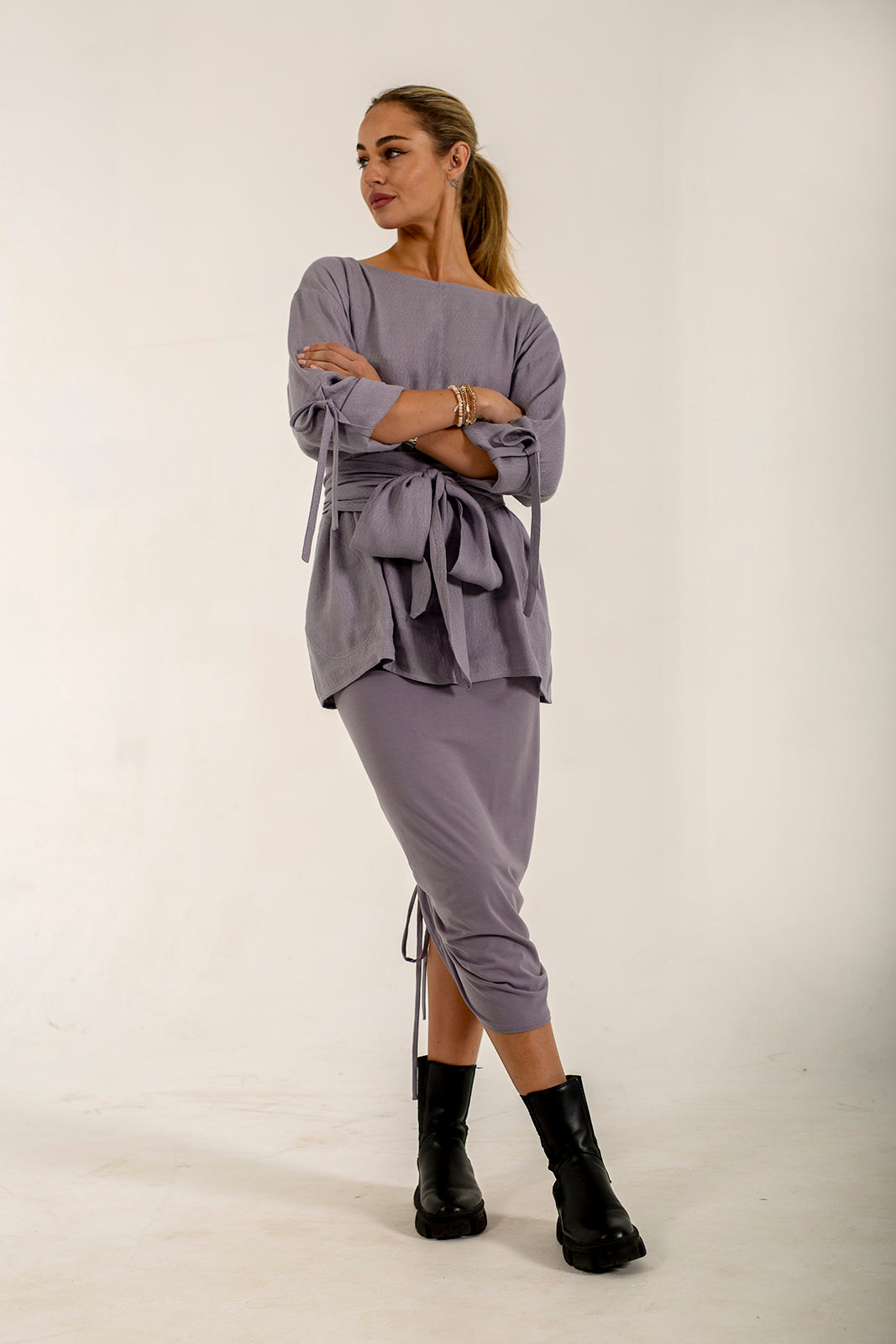 Shannon Drawstring Skirt (Silver frost)