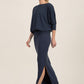 Dafna Slit Skirt: Navy ( regular)