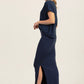 Dafna Slit Skirt: Navy ( regular)