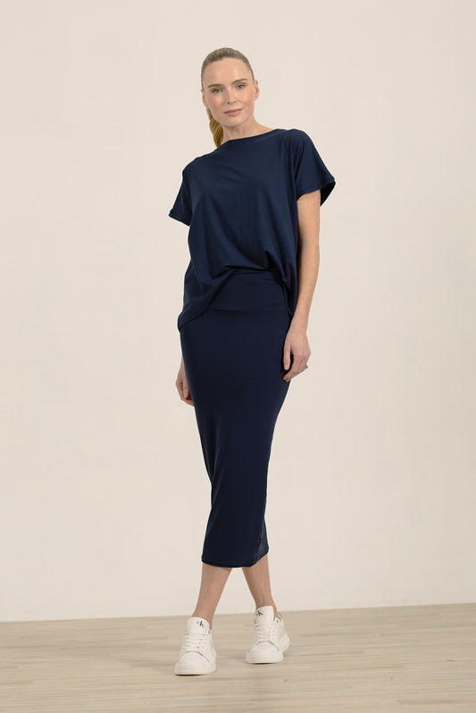 Navy Bardot Skirt