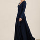 Navy Morticia Wrap Top