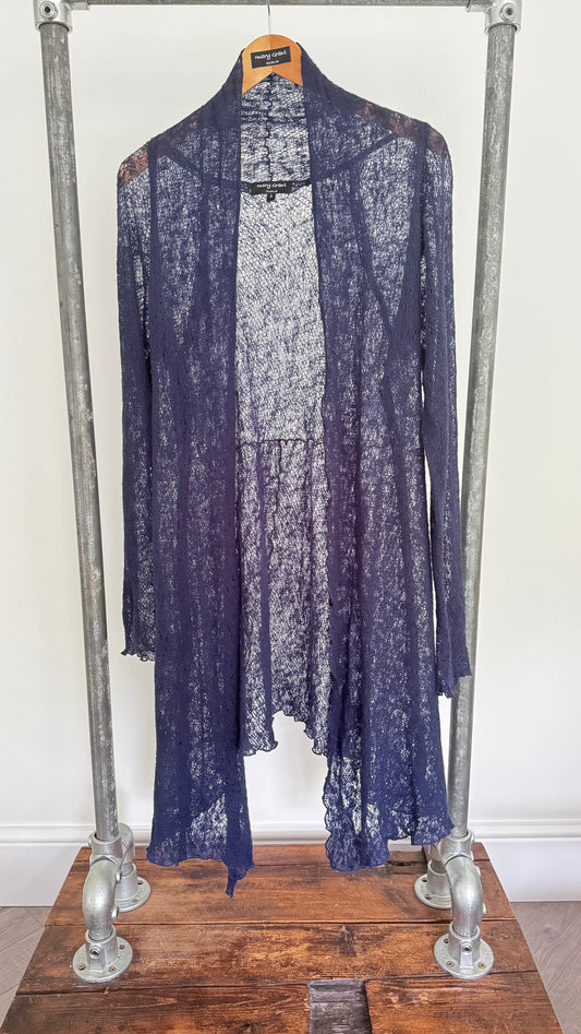 Paris Cardi (navy lace knit)