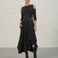 Black Sage Cold Shoulder Jersey Dress