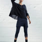 Navy Jess Lace Hem Leggings