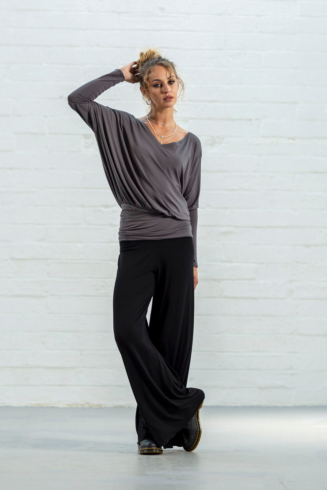 Addison Straight Leg Palazzos: Black