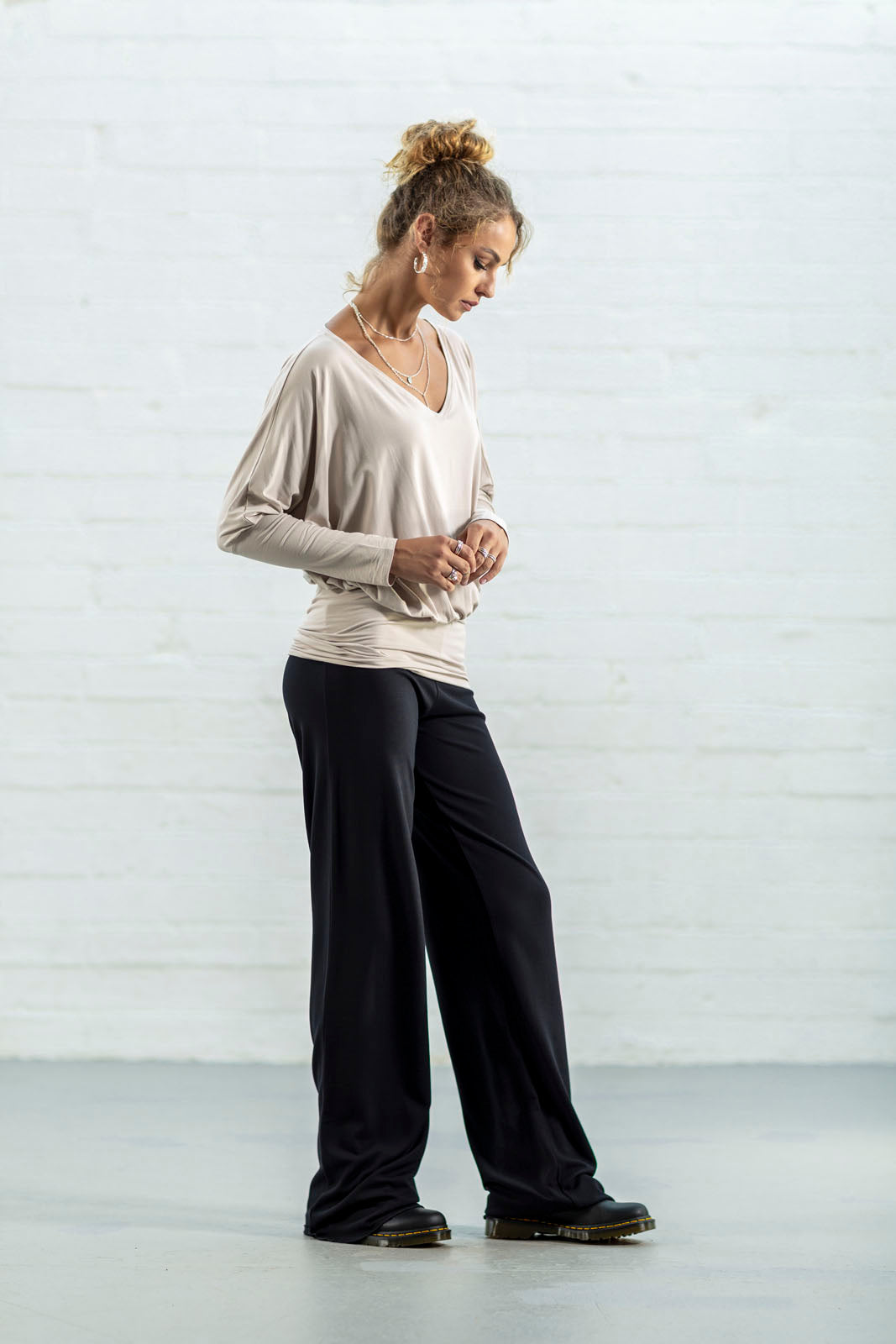 Addison Straight Leg Palazzos: Black