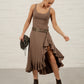 Cappuccino Georgia Frill Jersey Dress