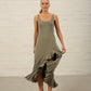 Olive Georgia Frill Jersey Dress (Last One)