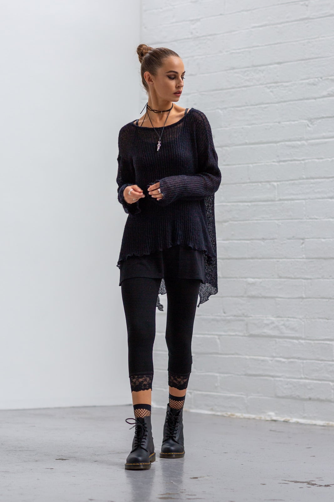 Fleur Long Layering Vest (black)
