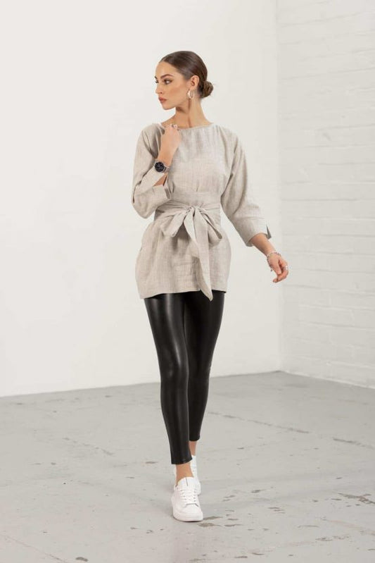 Natural Sara Linen shirt (Large)