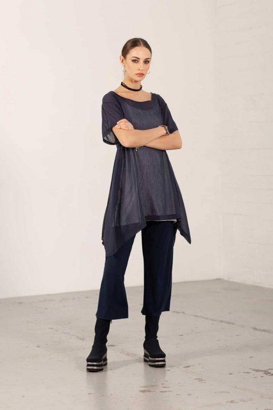 Navy Ellen Crop Palazzos (narrow)