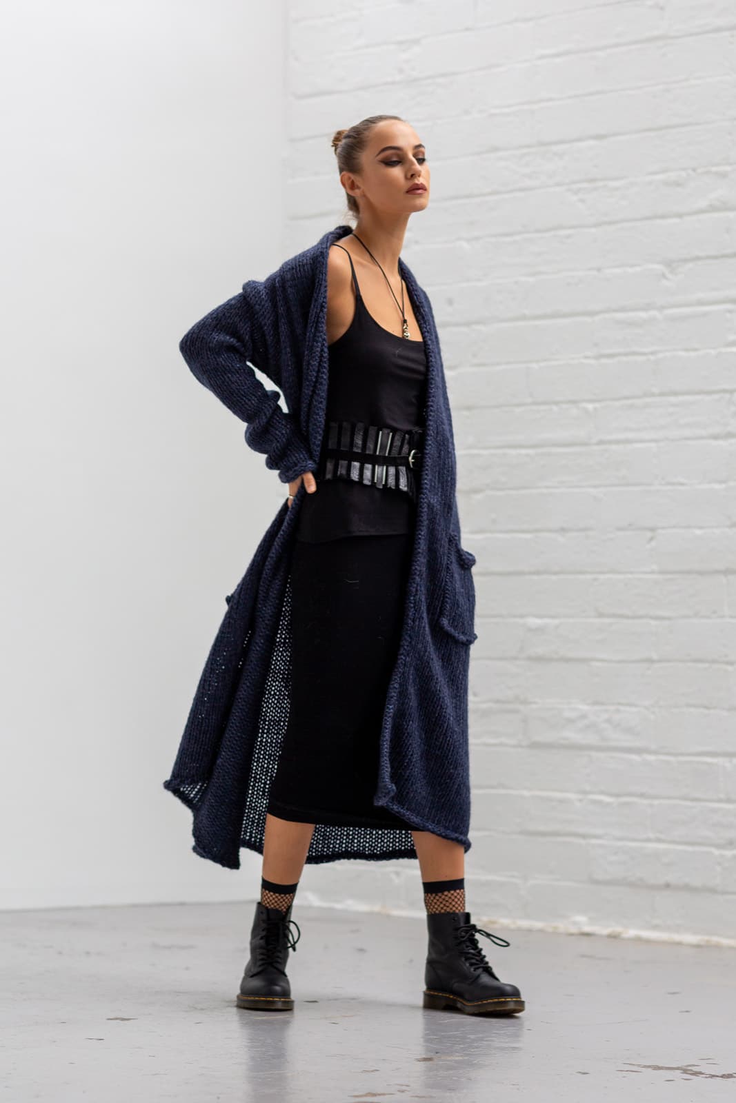 Fleur Long Layering Vest (black)